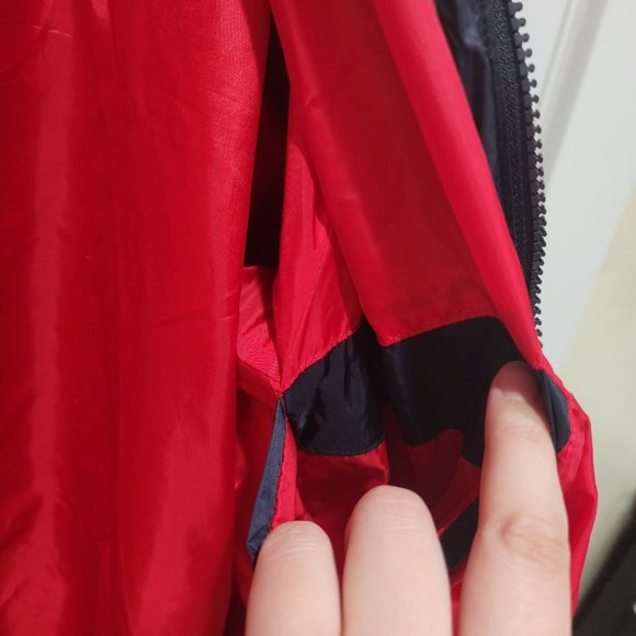 Kappa Windbreaker Jacket Men's Sz L Black Red Hooded Lightweight Retro - Picture 11 of 15